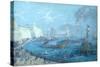 View of the Port of Naples (Gouache on Paper)-Johann Wilhelm Baur-Stretched Canvas