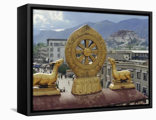 View of the Potala from Jokhant (Jokhang) Temple, Lhasa, Tibet, China, Asia-Maurice Joseph-Framed Stretched Canvas