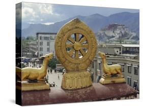 View of the Potala from Jokhant (Jokhang) Temple, Lhasa, Tibet, China, Asia-Maurice Joseph-Stretched Canvas