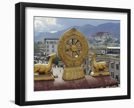 View of the Potala from Jokhant (Jokhang) Temple, Lhasa, Tibet, China, Asia-Maurice Joseph-Framed Photographic Print