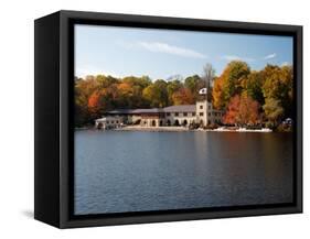 View of the Princeton Crew Boathouse, NJ-George Oze-Framed Stretched Canvas