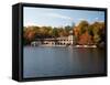 View of the Princeton Crew Boathouse, NJ-George Oze-Framed Stretched Canvas