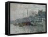 View of the Prins Hendrikkade and the Kromme Waal in Amsterdam, 1874-Claude Monet-Framed Stretched Canvas