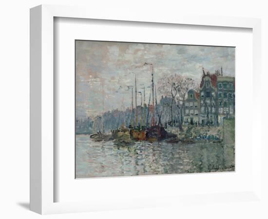 View of the Prins Hendrikkade and the Kromme Waal in Amsterdam, 1874-Claude Monet-Framed Giclee Print