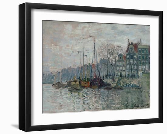 View of the Prins Hendrikkade and the Kromme Waal in Amsterdam, 1874-Claude Monet-Framed Giclee Print