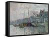 View of the Prins Hendrikkade and the Kromme Waal in Amsterdam. 1874-Claude Monet-Framed Stretched Canvas