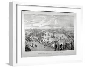 View of the Proposed St Katharine's Dock, London, C1825-Thomas Mann Baynes-Framed Giclee Print