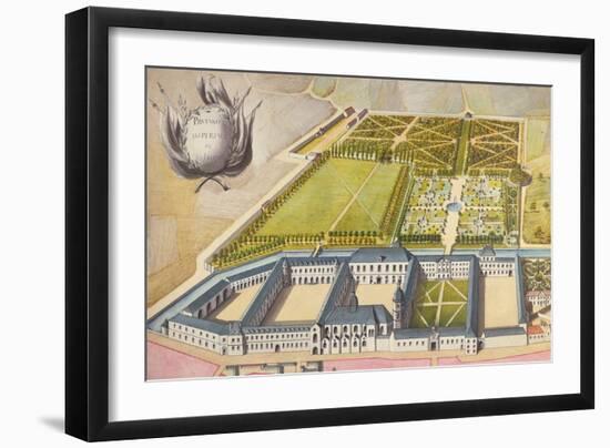 View of the Prytanee Imperial, formerly the Jesuit College in La Fleche, c.1810-null-Framed Giclee Print