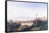 View of the Pueblo with Volcanoes-Emilio Boggio-Framed Stretched Canvas