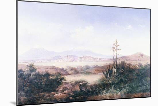 View of the Pueblo with Volcanoes-Emilio Boggio-Mounted Giclee Print