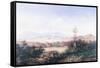 View of the Pueblo with Volcanoes-Emilio Boggio-Framed Stretched Canvas