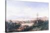 View of the Pueblo with Volcanoes-Emilio Boggio-Stretched Canvas