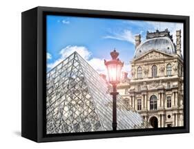 View of the Pyramid and the Louvre Museum Building, Paris, France, Europe-Philippe Hugonnard-Framed Stretched Canvas