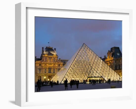 View of the Pyramid and the Louvre Museum Building-null-Framed Premium Photographic Print