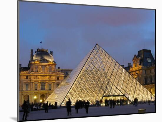 View of the Pyramid and the Louvre Museum Building-null-Mounted Premium Photographic Print