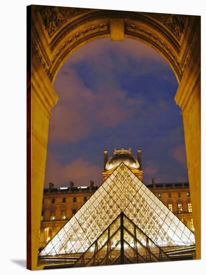 View of the Pyramid and the Louvre Museum Building-null-Stretched Canvas