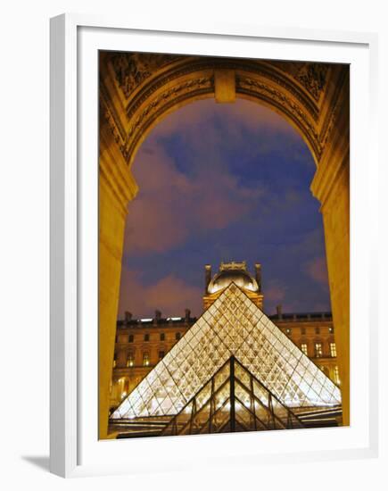 View of the Pyramid and the Louvre Museum Building-null-Framed Premium Photographic Print