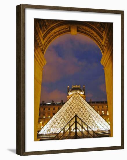 View of the Pyramid and the Louvre Museum Building-null-Framed Premium Photographic Print