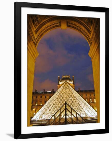 View of the Pyramid and the Louvre Museum Building-null-Framed Premium Photographic Print