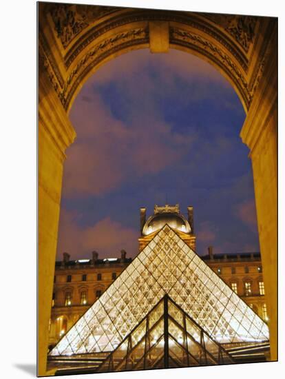 View of the Pyramid and the Louvre Museum Building-null-Mounted Photographic Print