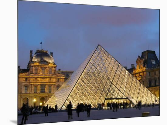 View of the Pyramid and the Louvre Museum Building-null-Mounted Photographic Print