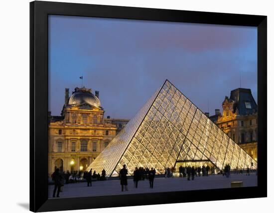 View of the Pyramid and the Louvre Museum Building-null-Framed Photographic Print