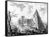 View of the Pyramid of Caius Cestius, from the 'Views of Rome' Series, C.1760-Giovanni Battista Piranesi-Framed Stretched Canvas