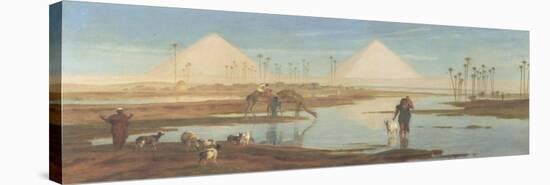 View of the Pyramids-Frederick Goodall-Stretched Canvas