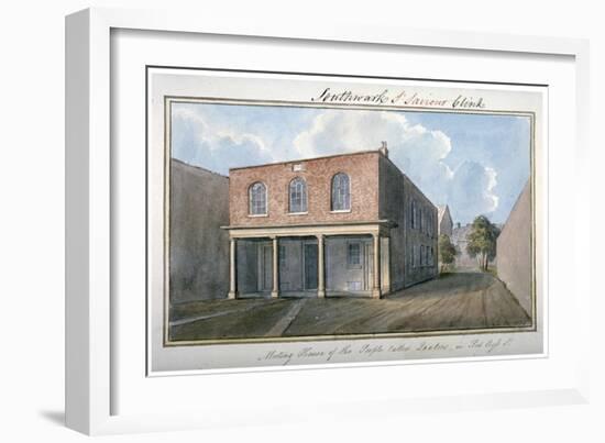 View of the Quaker's Meeting House on Redcross Street, Southwark, London, 1825-G Yates-Framed Giclee Print
