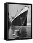 View of the Queen Mary Docked in New York City After It's Arrival-Carl Mydans-Framed Stretched Canvas