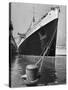 View of the Queen Mary Docked in New York City After It's Arrival-Carl Mydans-Stretched Canvas