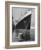 View of the Queen Mary Docked in New York City After It's Arrival-Carl Mydans-Framed Photographic Print