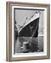 View of the Queen Mary Docked in New York City After It's Arrival-Carl Mydans-Framed Photographic Print