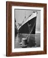 View of the Queen Mary Docked in New York City After It's Arrival-Carl Mydans-Framed Photographic Print