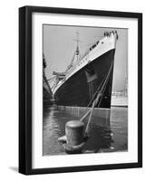 View of the Queen Mary Docked in New York City After It's Arrival-Carl Mydans-Framed Photographic Print