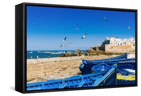 View of the Ramparts of the Old City, Essaouira, Morocco-Nico Tondini-Framed Stretched Canvas