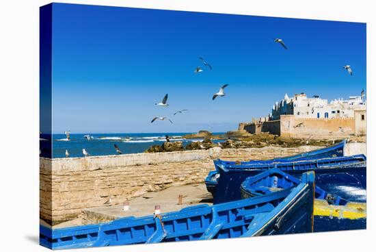 View of the Ramparts of the Old City, Essaouira, Morocco-Nico Tondini-Stretched Canvas