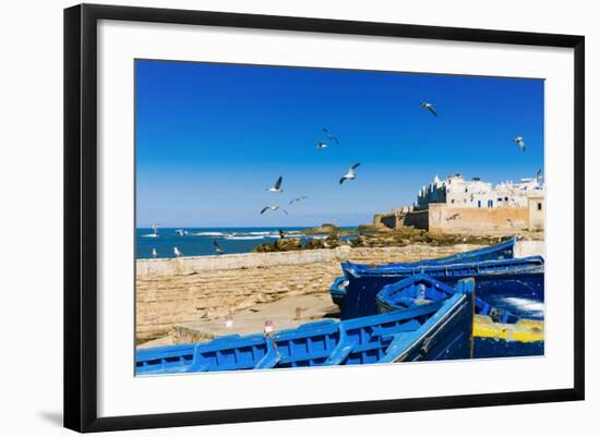 View of the Ramparts of the Old City, Essaouira, Morocco-Nico Tondini-Framed Photographic Print