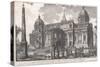 View of the Rear Entrance of the Basilica of S. Maria Maggiore, C.1760-1778 (Etching)-Giovanni Battista Piranesi-Stretched Canvas