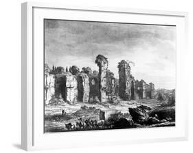View of the Remains of Caracalla's Baths, Taken from the Jesuit's Garden, Rome, C.1778-Richard Cooper-Framed Giclee Print