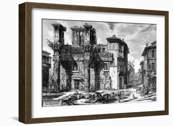 View of the Remains of the Forum of Nerva, from the 'Views of Rome' Series, 1758-Giovanni Battista Piranesi-Framed Giclee Print