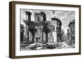 View of the Remains of the Forum of Nerva, from the 'Views of Rome' Series, 1758-Giovanni Battista Piranesi-Framed Giclee Print