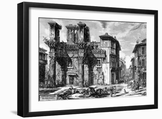 View of the Remains of the Forum of Nerva, from the 'Views of Rome' Series, 1758-Giovanni Battista Piranesi-Framed Giclee Print