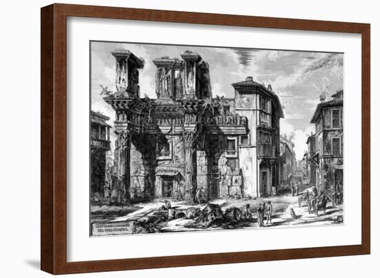 View of the Remains of the Forum of Nerva, from the 'Views of Rome' Series, 1758-Giovanni Battista Piranesi-Framed Giclee Print