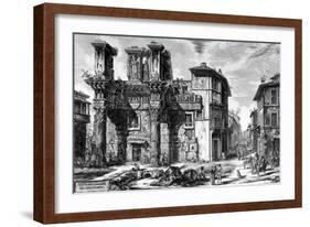 View of the Remains of the Forum of Nerva, from the 'Views of Rome' Series, 1758-Giovanni Battista Piranesi-Framed Giclee Print