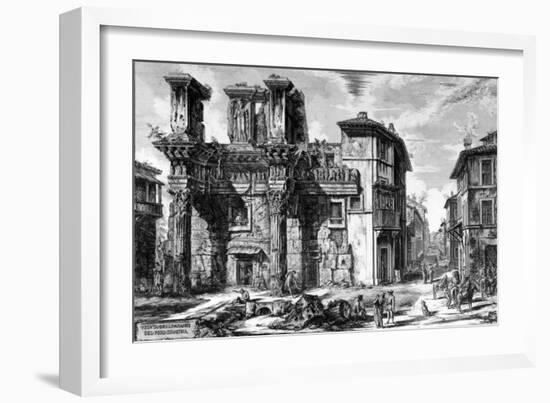 View of the Remains of the Forum of Nerva, from the 'Views of Rome' Series, 1758-Giovanni Battista Piranesi-Framed Giclee Print