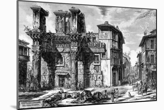 View of the Remains of the Forum of Nerva, from the 'Views of Rome' Series, 1758-Giovanni Battista Piranesi-Mounted Giclee Print