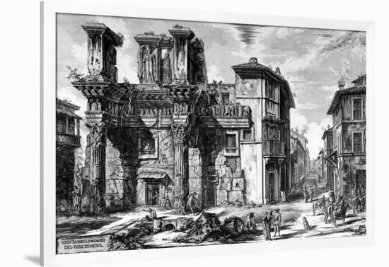 View of the Remains of the Forum of Nerva, from the 'Views of Rome' Series, 1758-Giovanni Battista Piranesi-Framed Giclee Print