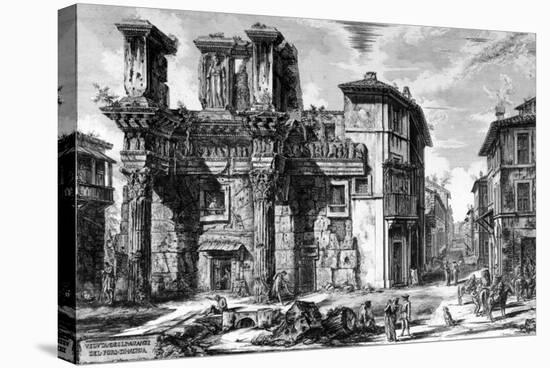View of the Remains of the Forum of Nerva, from the 'Views of Rome' Series, 1758-Giovanni Battista Piranesi-Stretched Canvas