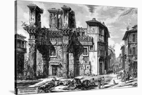 View of the Remains of the Forum of Nerva, from the 'Views of Rome' Series, 1758-Giovanni Battista Piranesi-Stretched Canvas